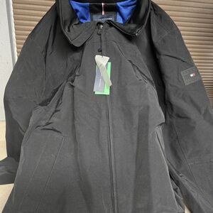 Tommy Hilfiger Black Windbreaker with Blue Lining XXL